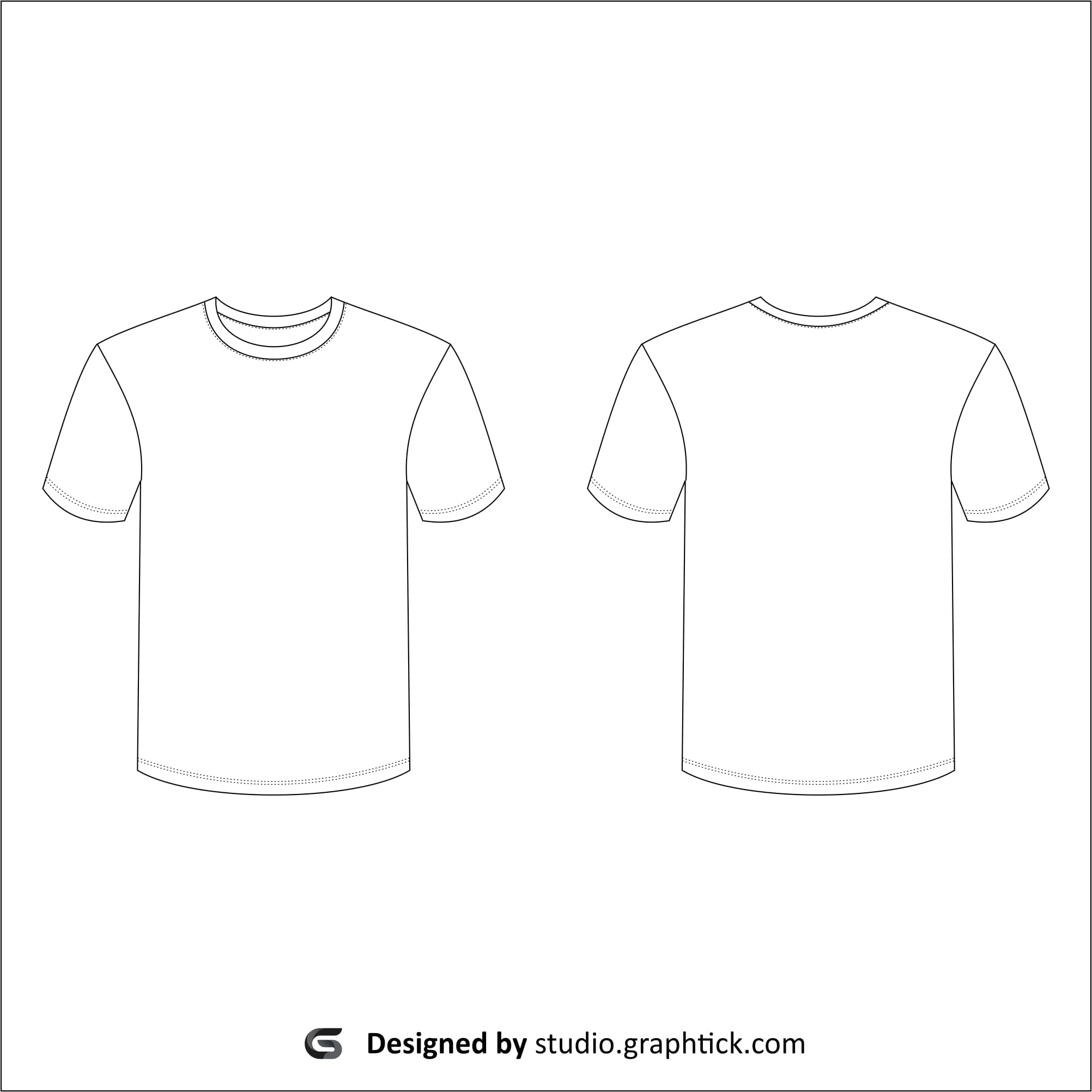Tee shirt vector template - Graphtick-Studio