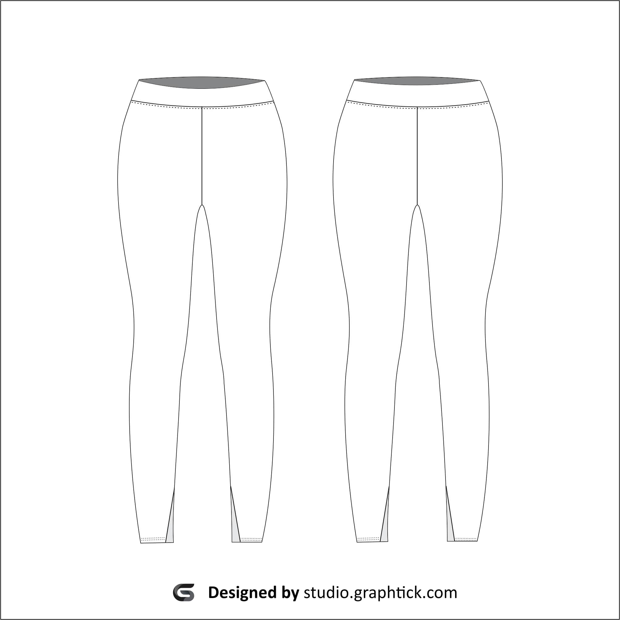 Women’s slit leggings vector template - Graphtick-Studio