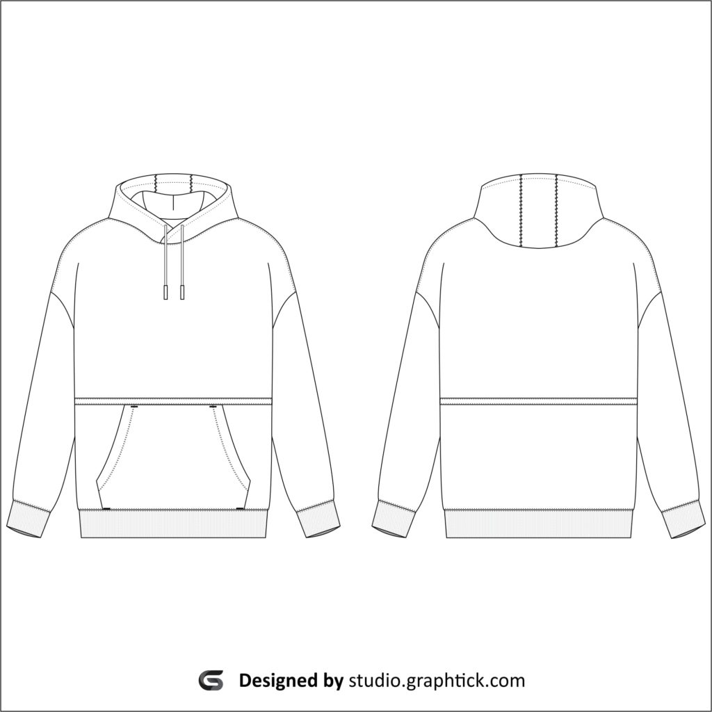 Pullover Hoodie vector template - Graphtick-Studio