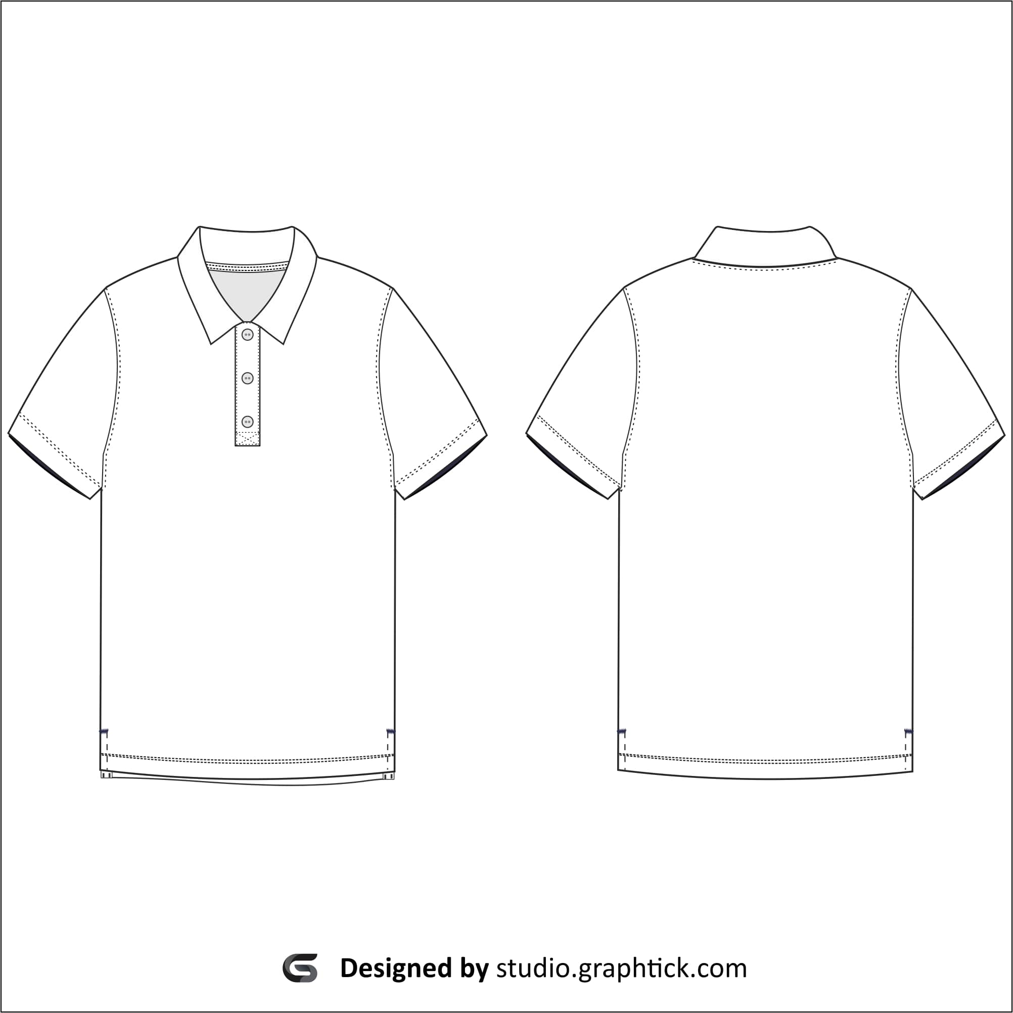 Polo shirt vector template - Graphtick-Studio