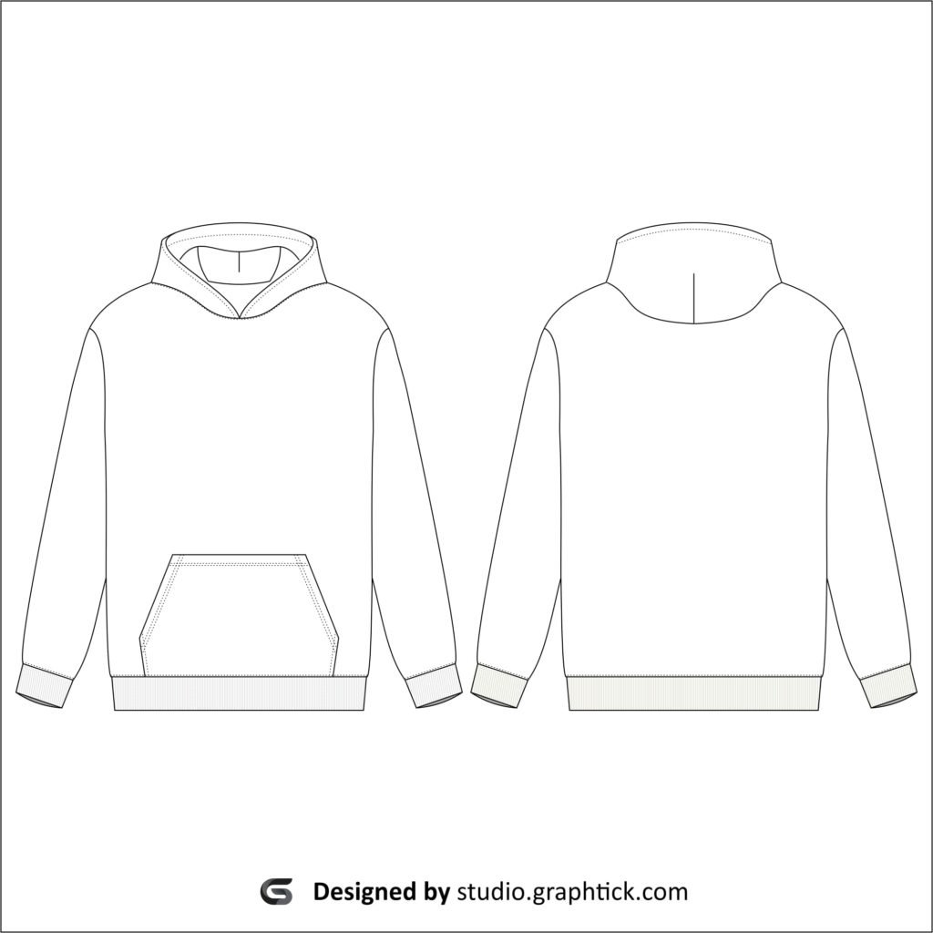 Hoodie vector template - Graphtick-Studio