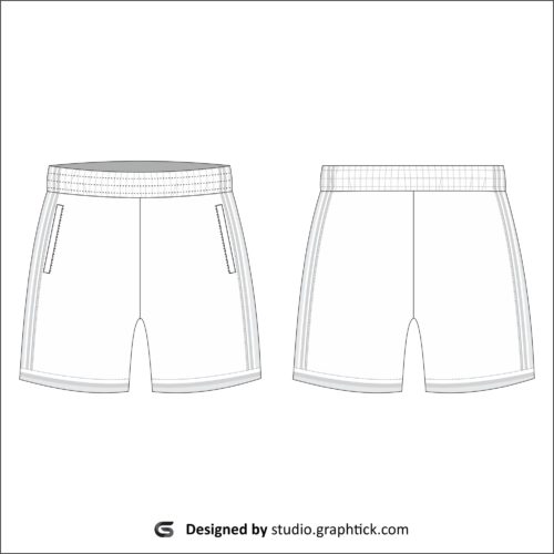 Paneled shorts vector template - Graphtick-Studio