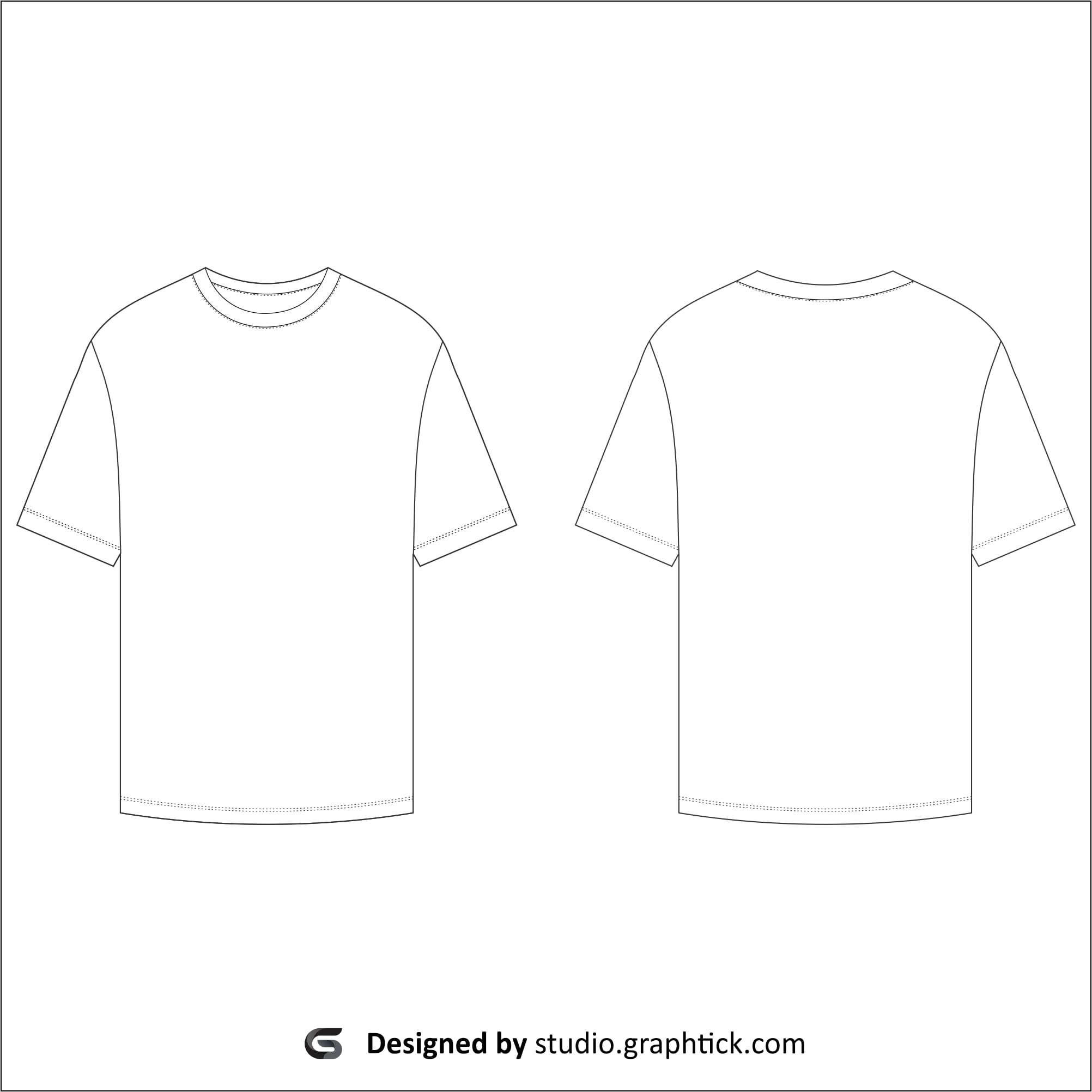 Oversized tee shirt vector template GraphtickStudio