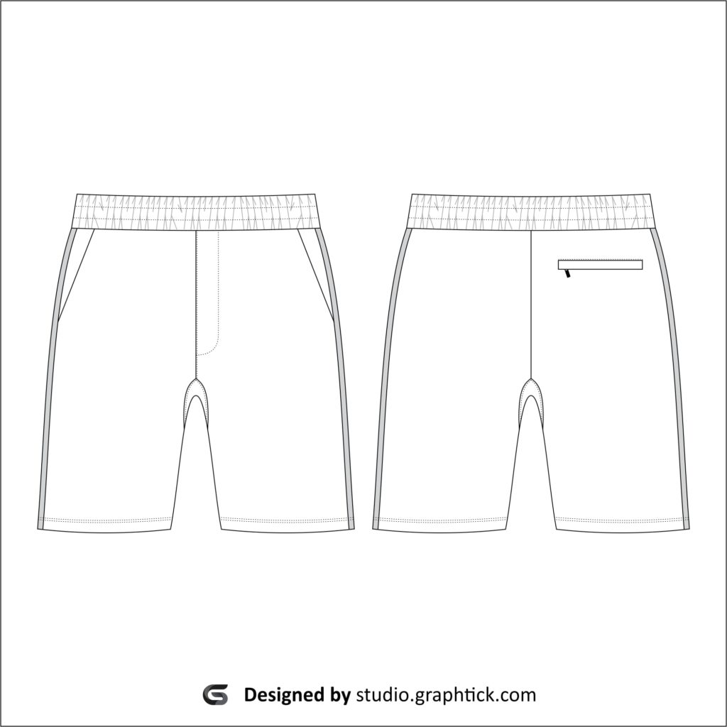Men's shorts vector template - Graphtick-Studio