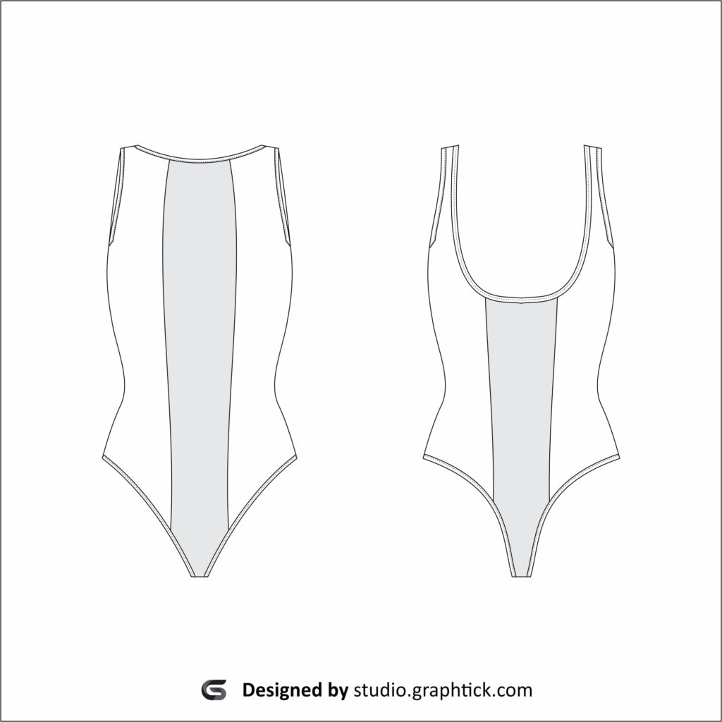 Women’s bodysuit vector template - Graphtick-Studio