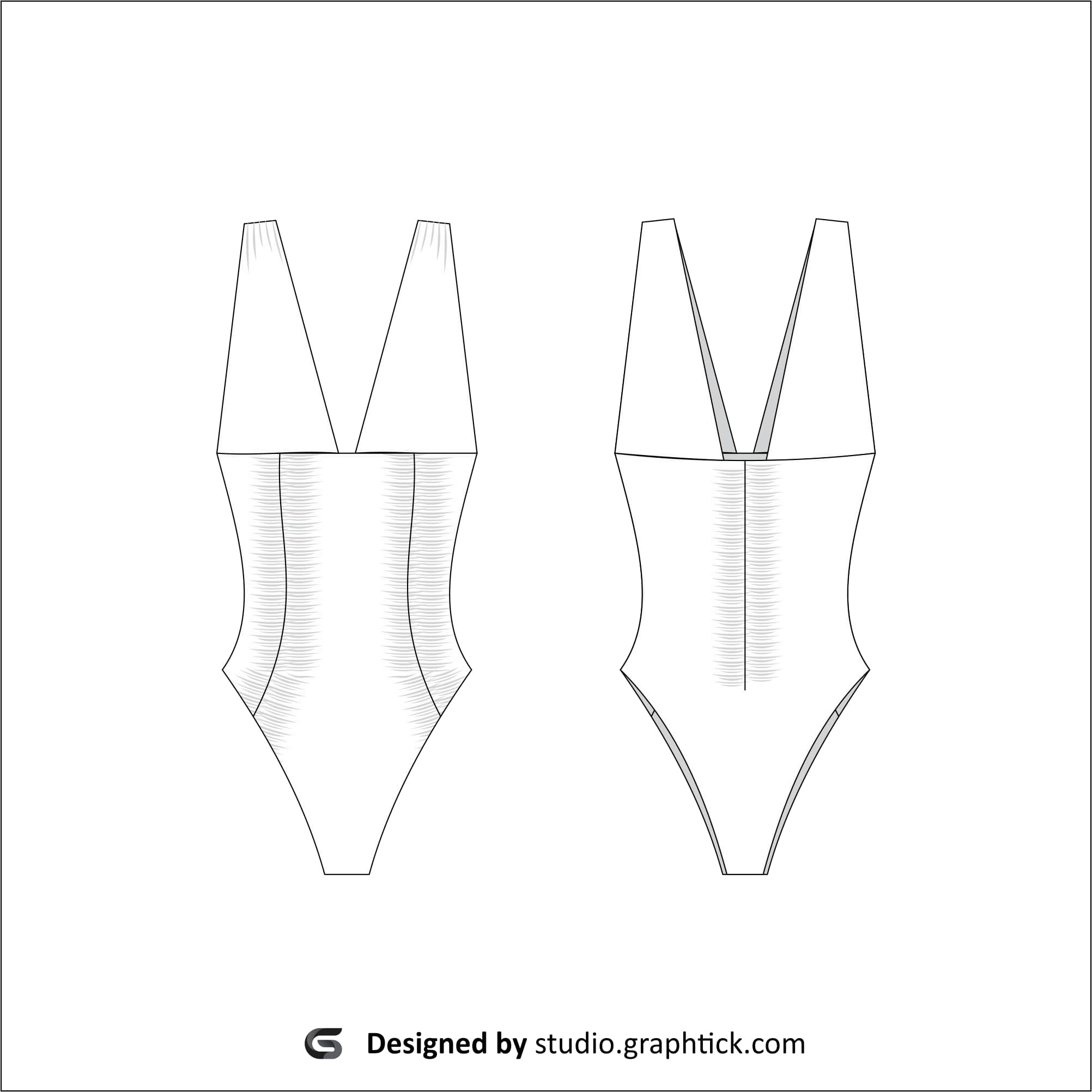 Swimsuit vector template - Graphtick-Studio