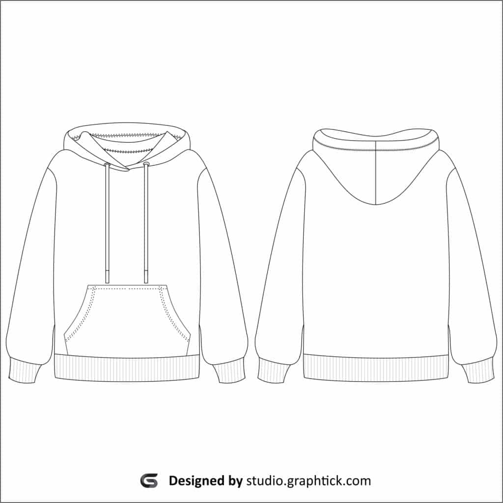 Women’s pullover hoodie vector template - Graphtick-Studio