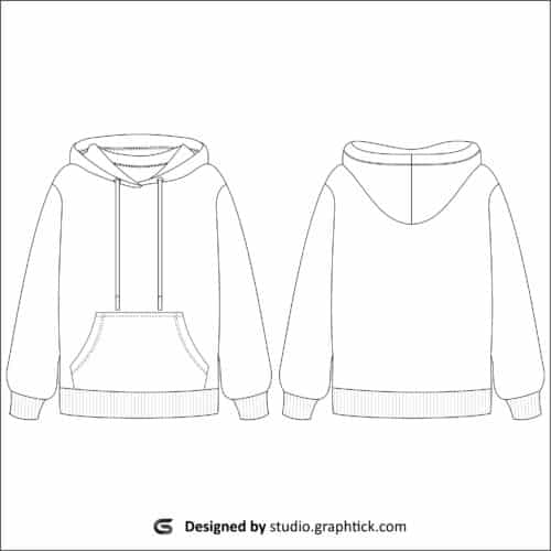 Women’s pullover hoodie vector template - Graphtick-Studio