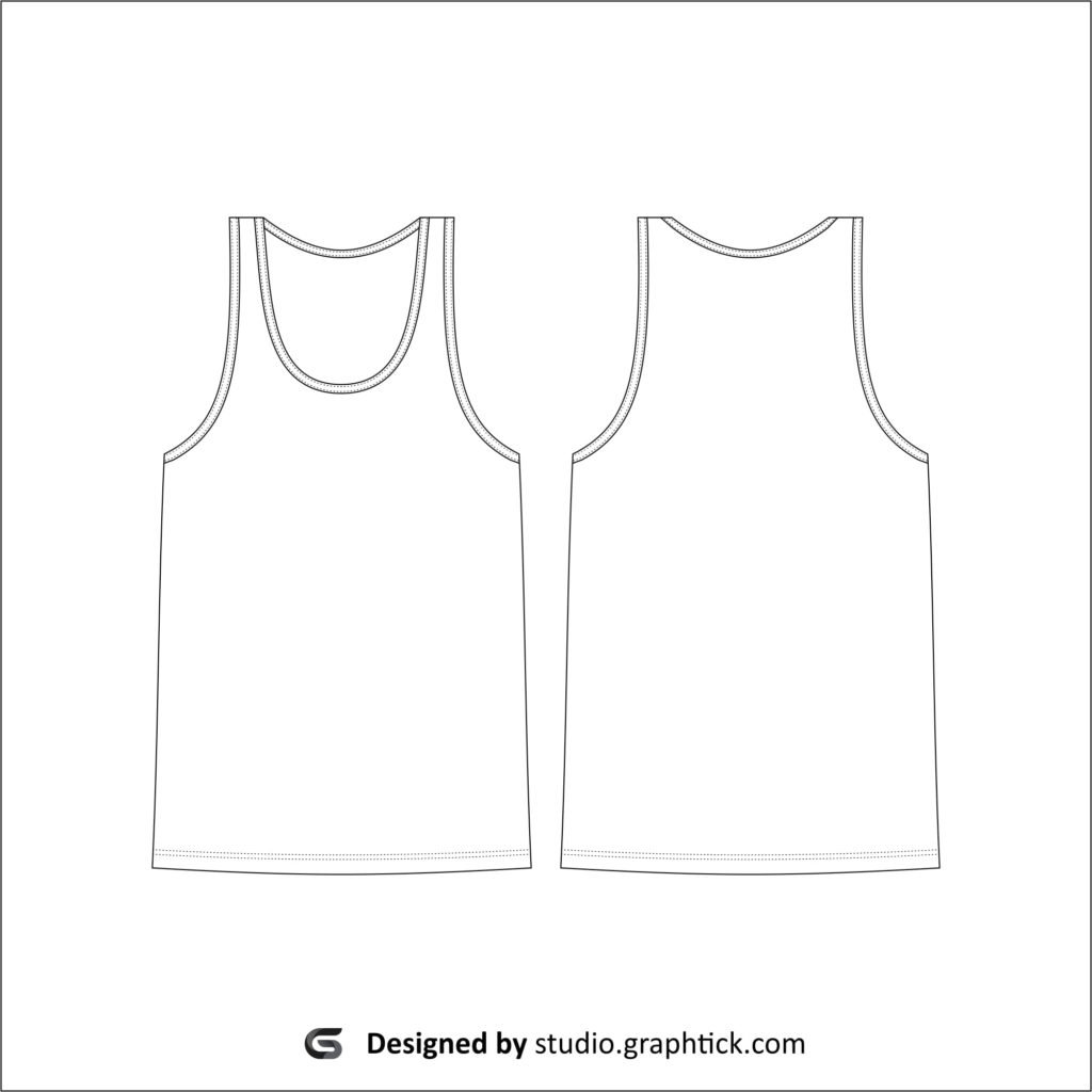 Tank top vector template - Graphtick-Studio