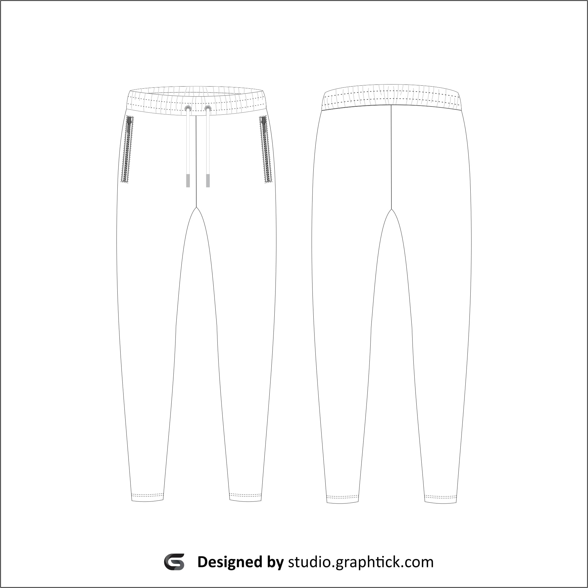 Men’s track pants vector template - Graphtick-Studio