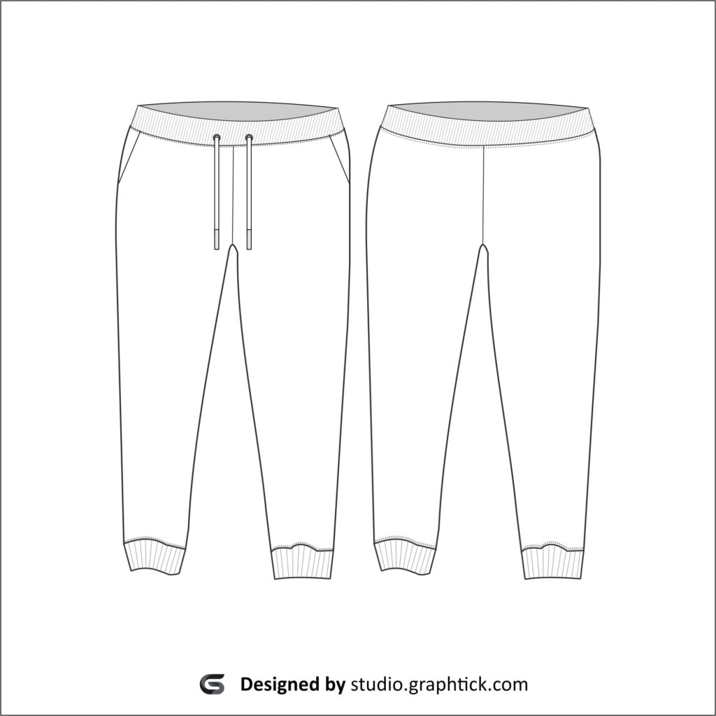 Kid’s jogger pants vector template - Graphtick-Studio