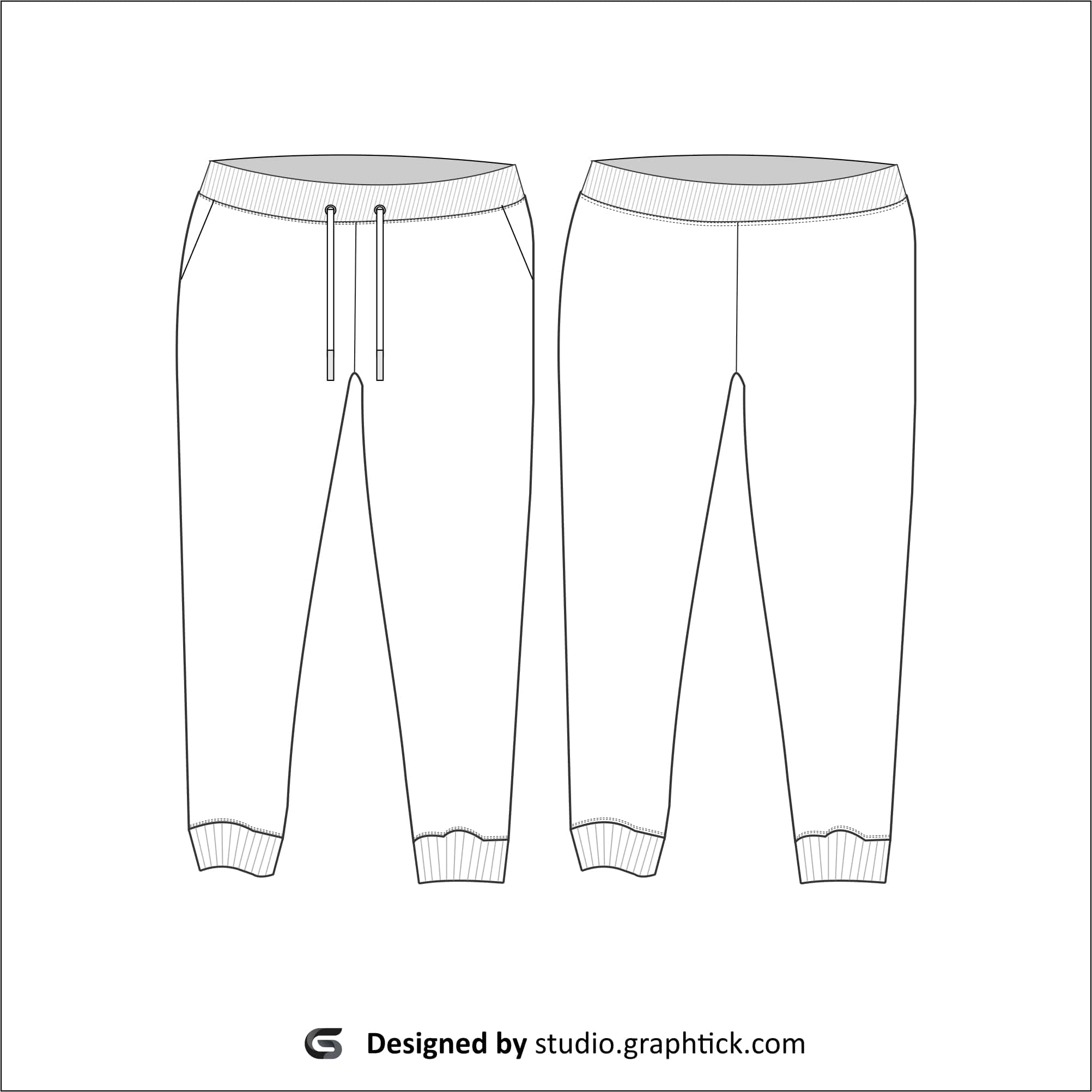 Kid’s jogger pants vector template - Graphtick-Studio