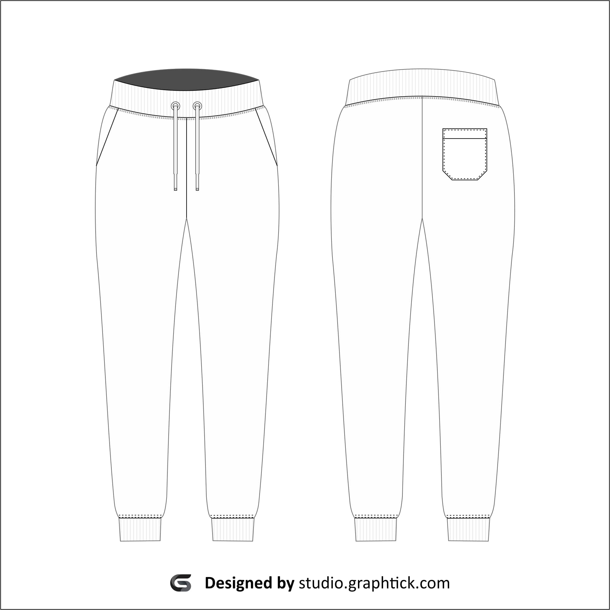 Women’s jogger pants vector template - Graphtick-Studio