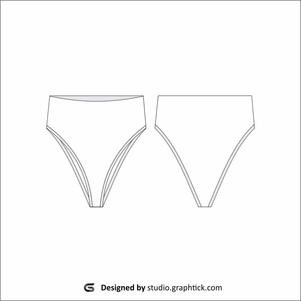 Women’s High waist bottoms vector template - Graphtick-Studio