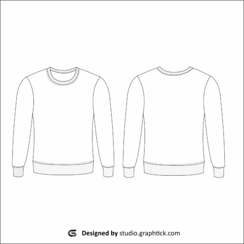 Mens sweat shirt vector template - Graphtick-Studio