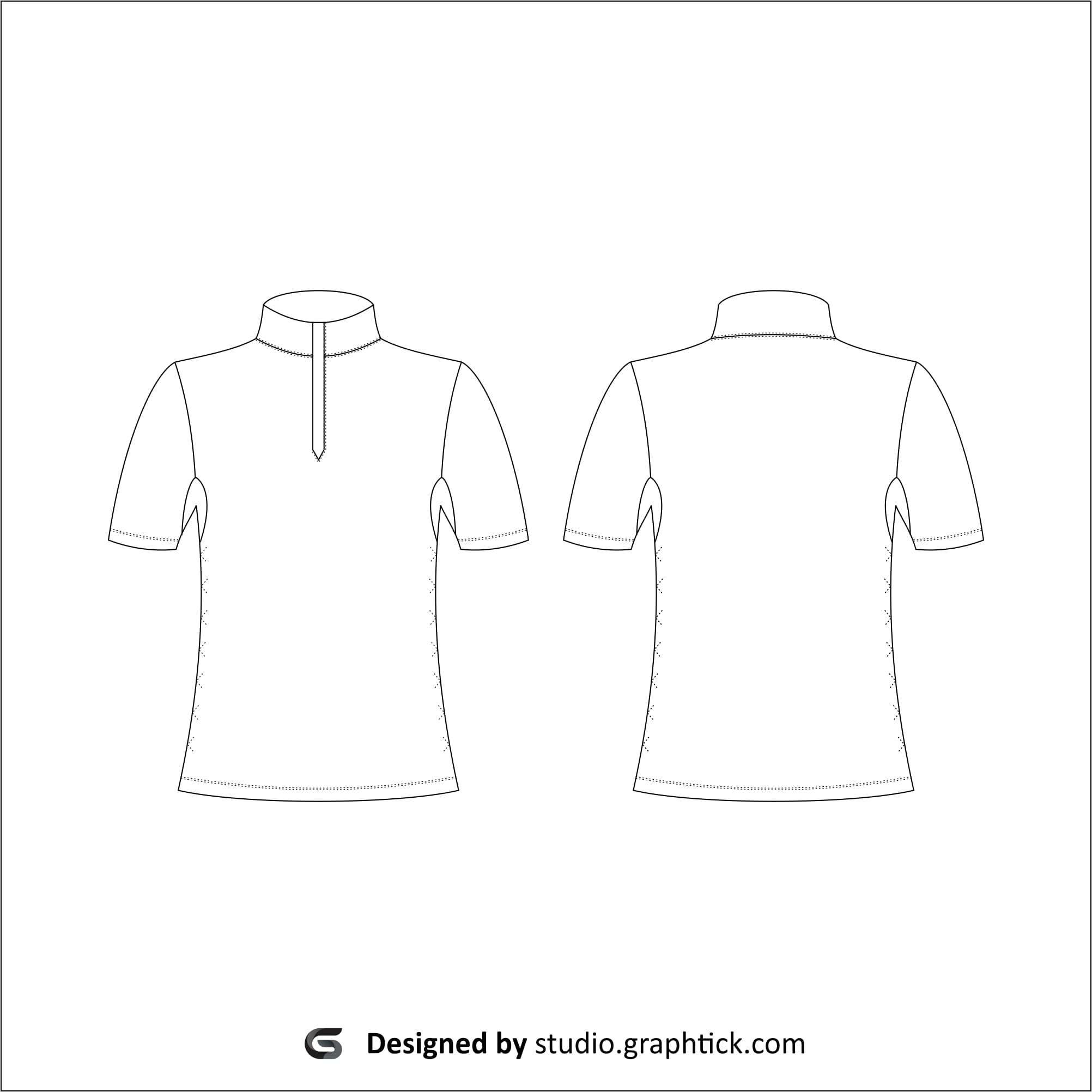 Women’s short sleeve fitness shirt vector template - Graphtick-Studio