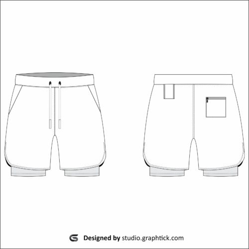 Fitness Shorts vector template - Graphtick-Studio