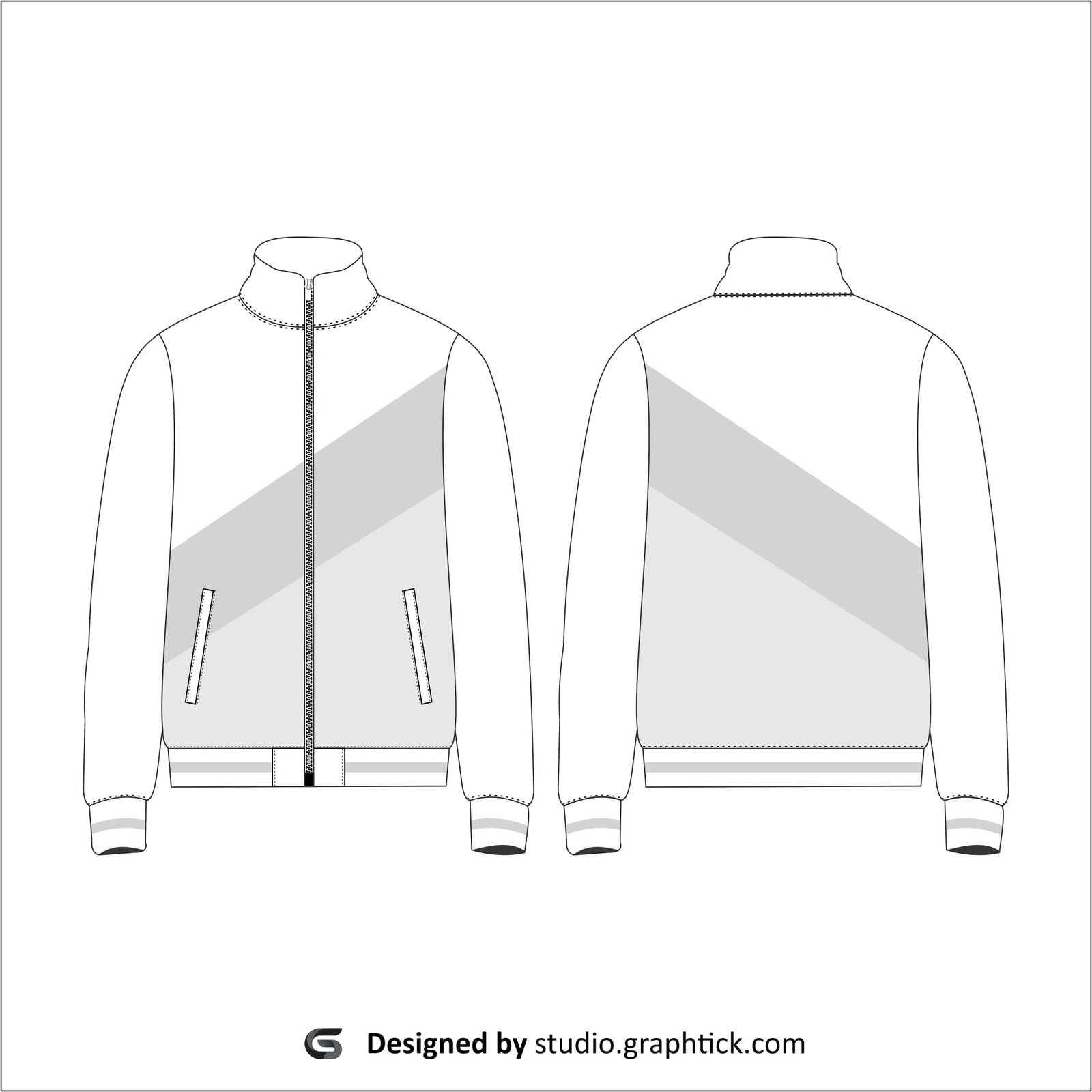 Men’s paneled jacket vector template - Graphtick-Studio