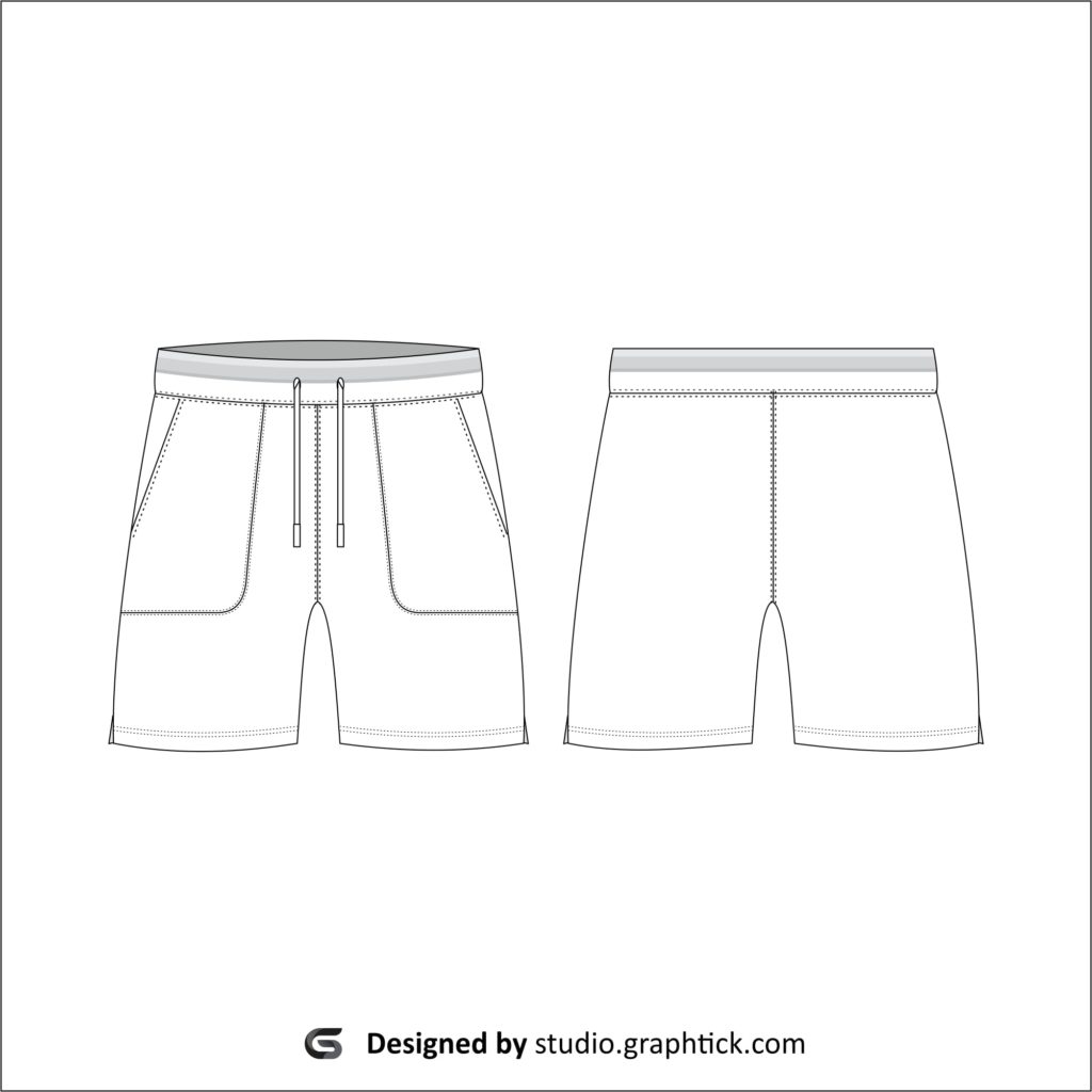 Sweat shorts vector template - Graphtick-Studio