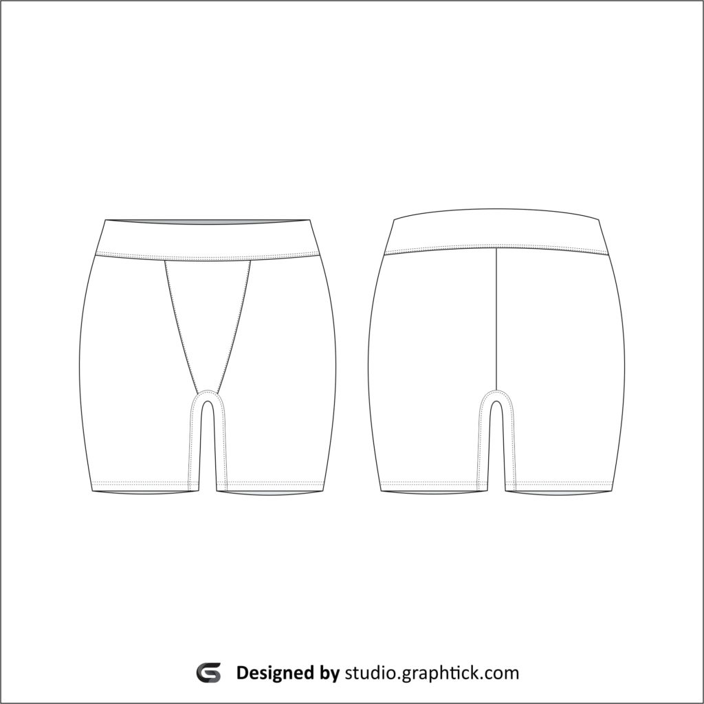 Women’s fitness shorts vector template - Graphtick-Studio