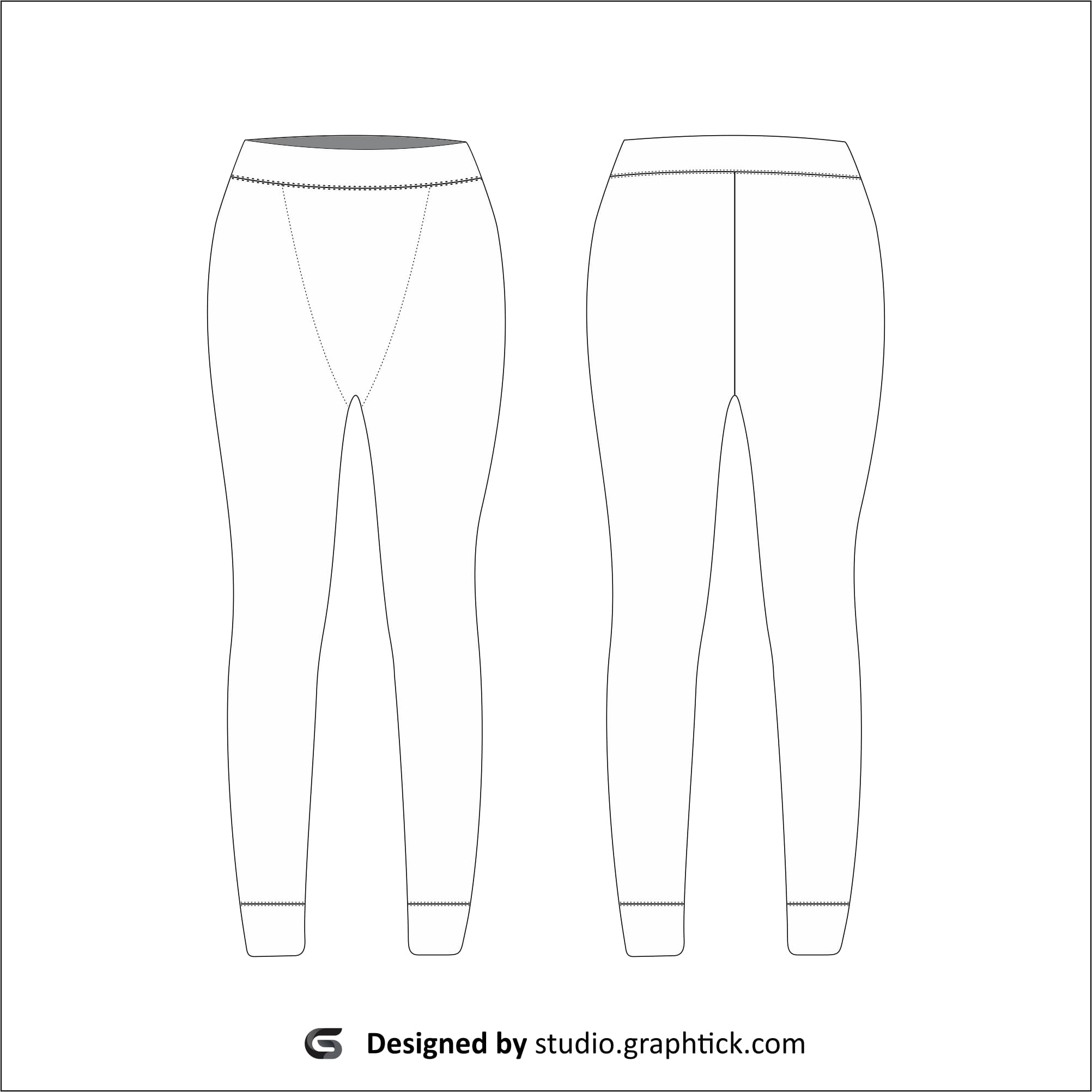 Women’s fitness leggings vector template - Graphtick-Studio