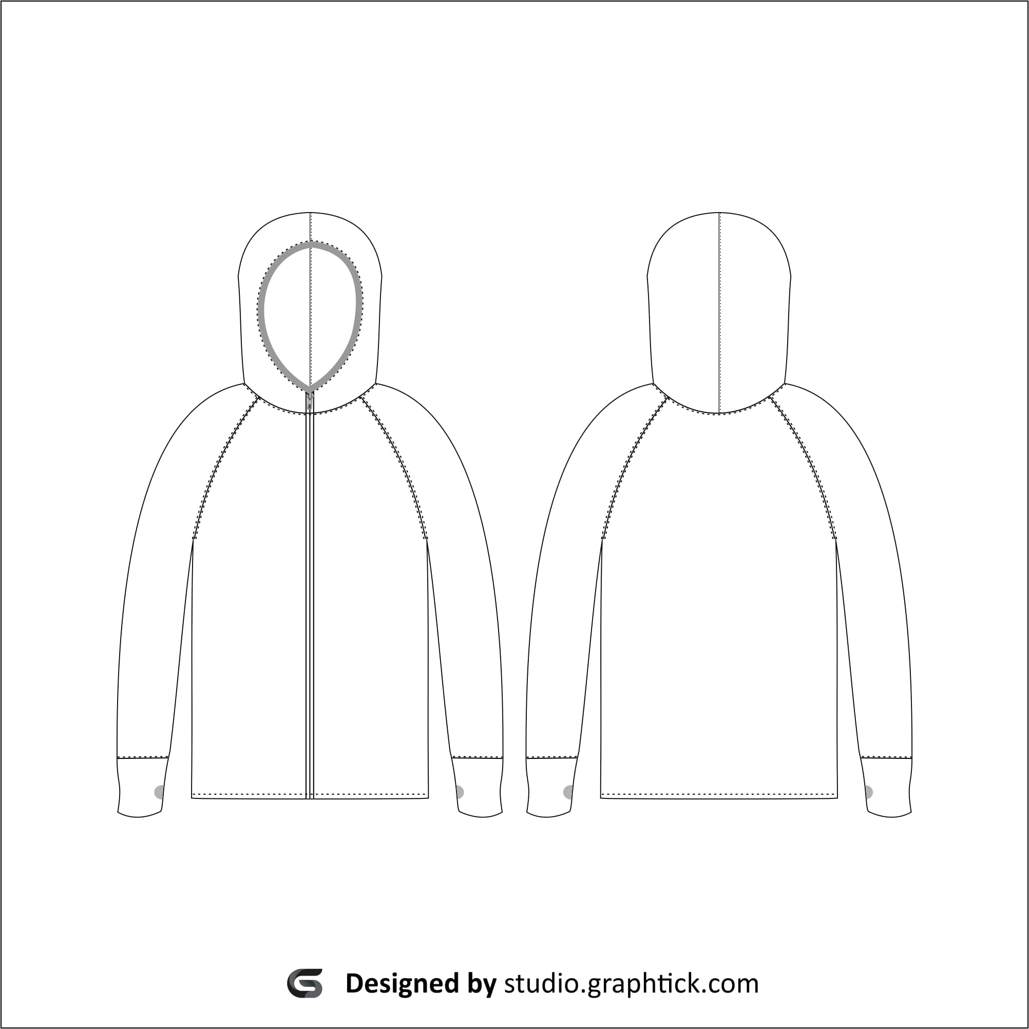 Women’s fitness hoodie vector template - Graphtick-Studio