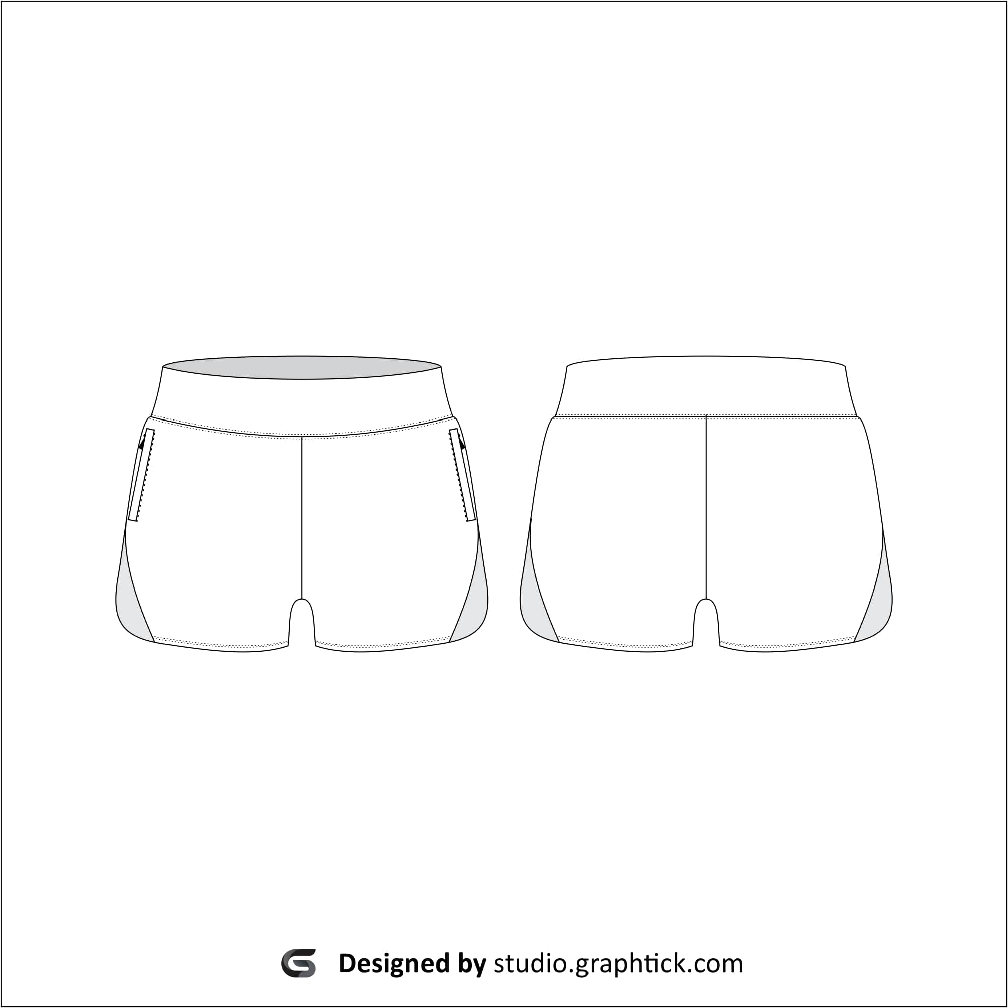 Women’s shorts vector template - Graphtick-Studio
