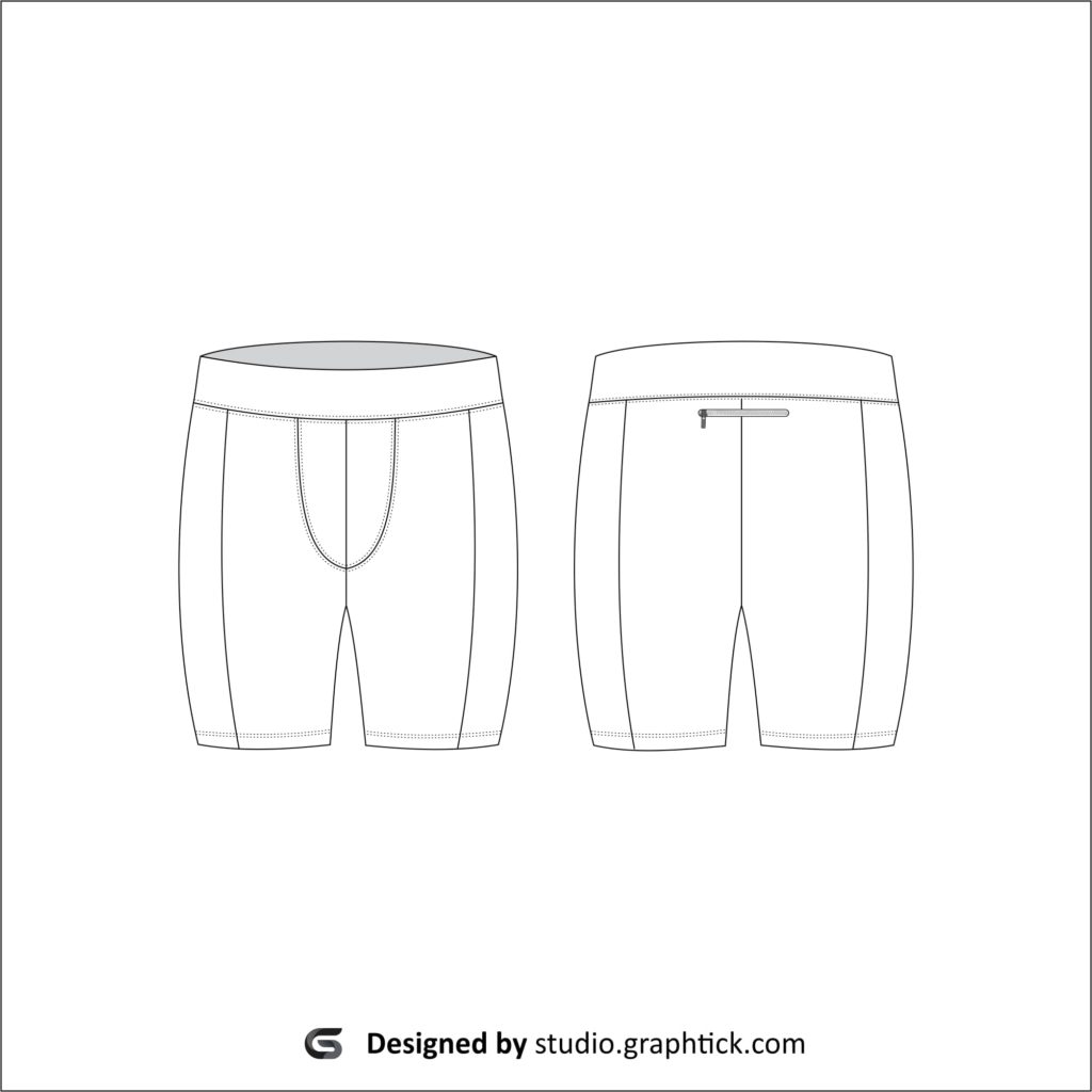 Mens fitness shorts vector template - Graphtick-Studio