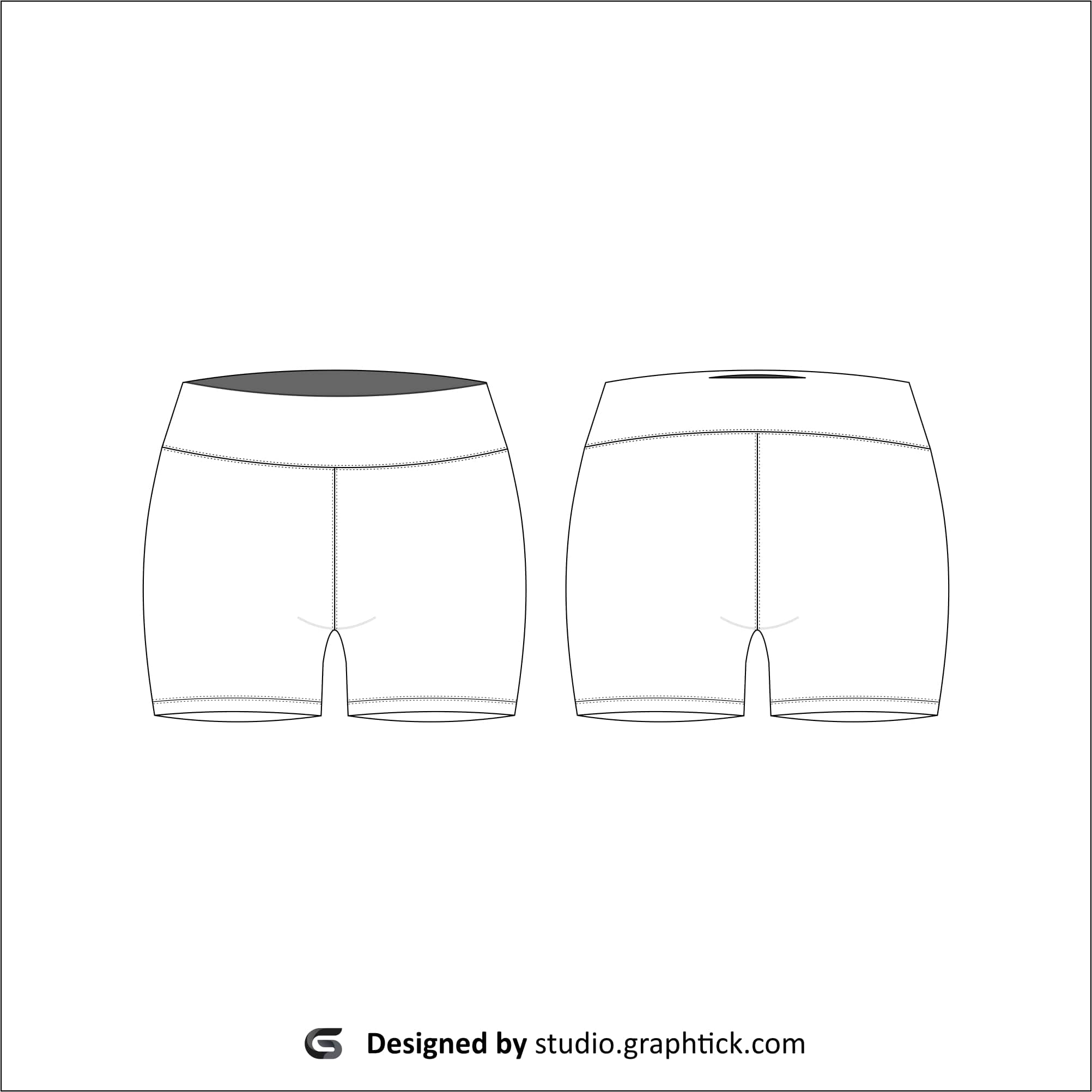 Women’s fitness shorts vector template - Graphtick-Studio