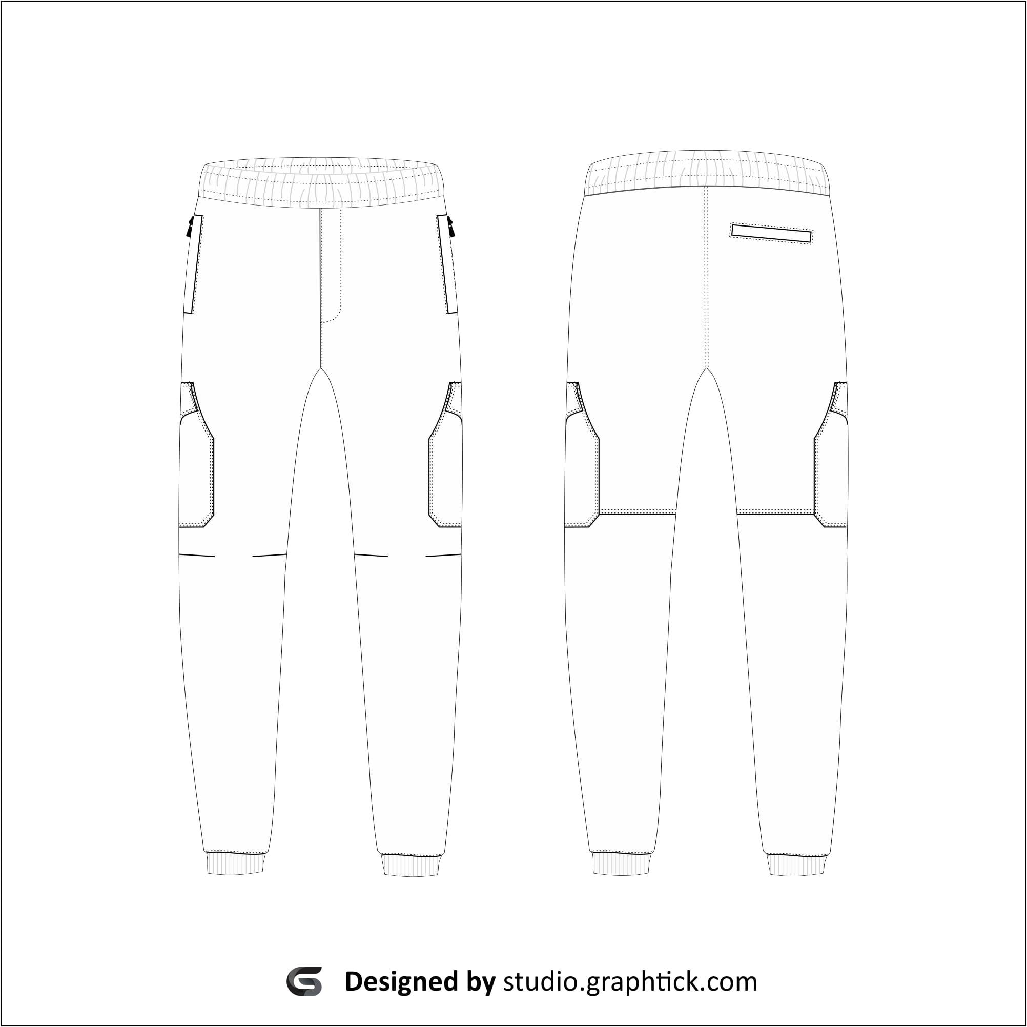 Men’s sweat pants vector template - Graphtick-Studio