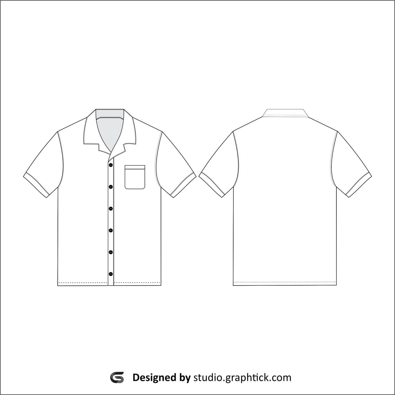 Bowling shirt vector template GStudio