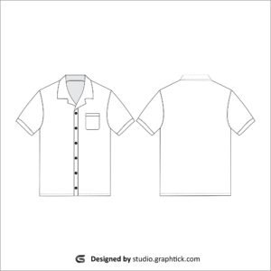 Bowling shirt vector template - Graphtick-Studio