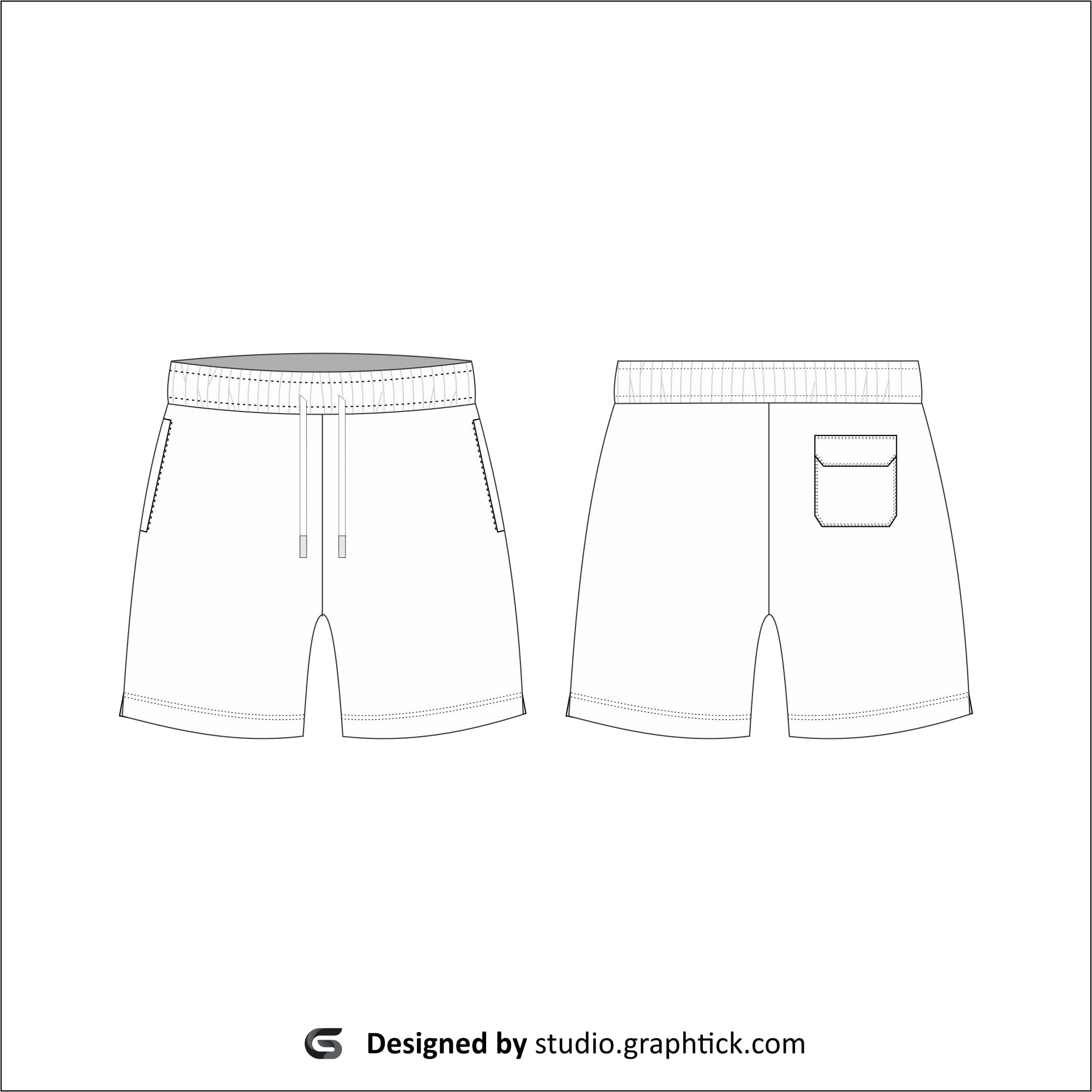 Men’s shorts vector template - Graphtick-Studio