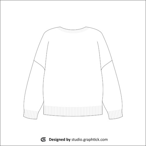 Knitted full sleeve sweater vector template Graphtick Studio