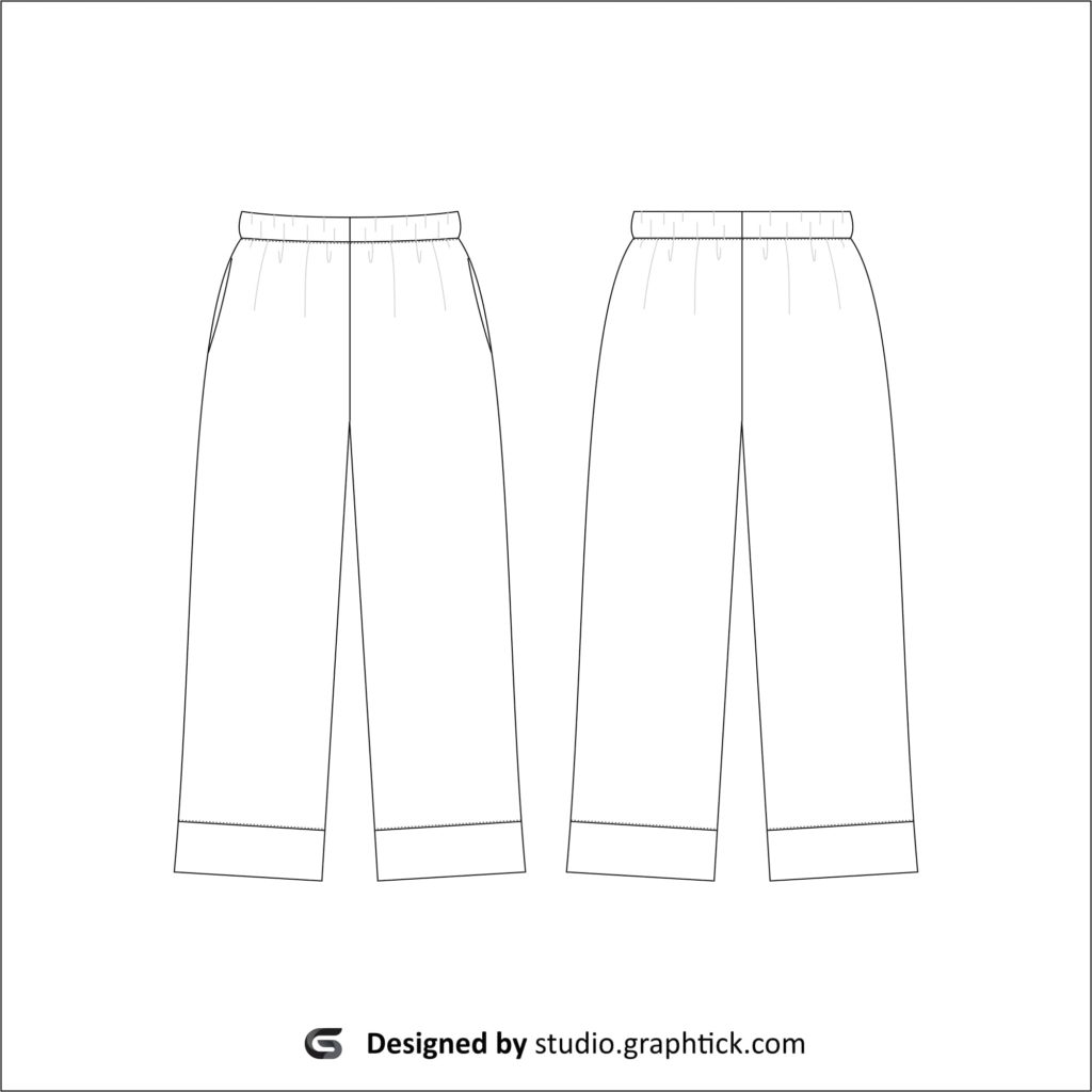 Women’s silk pants vector template - Graphtick-Studio