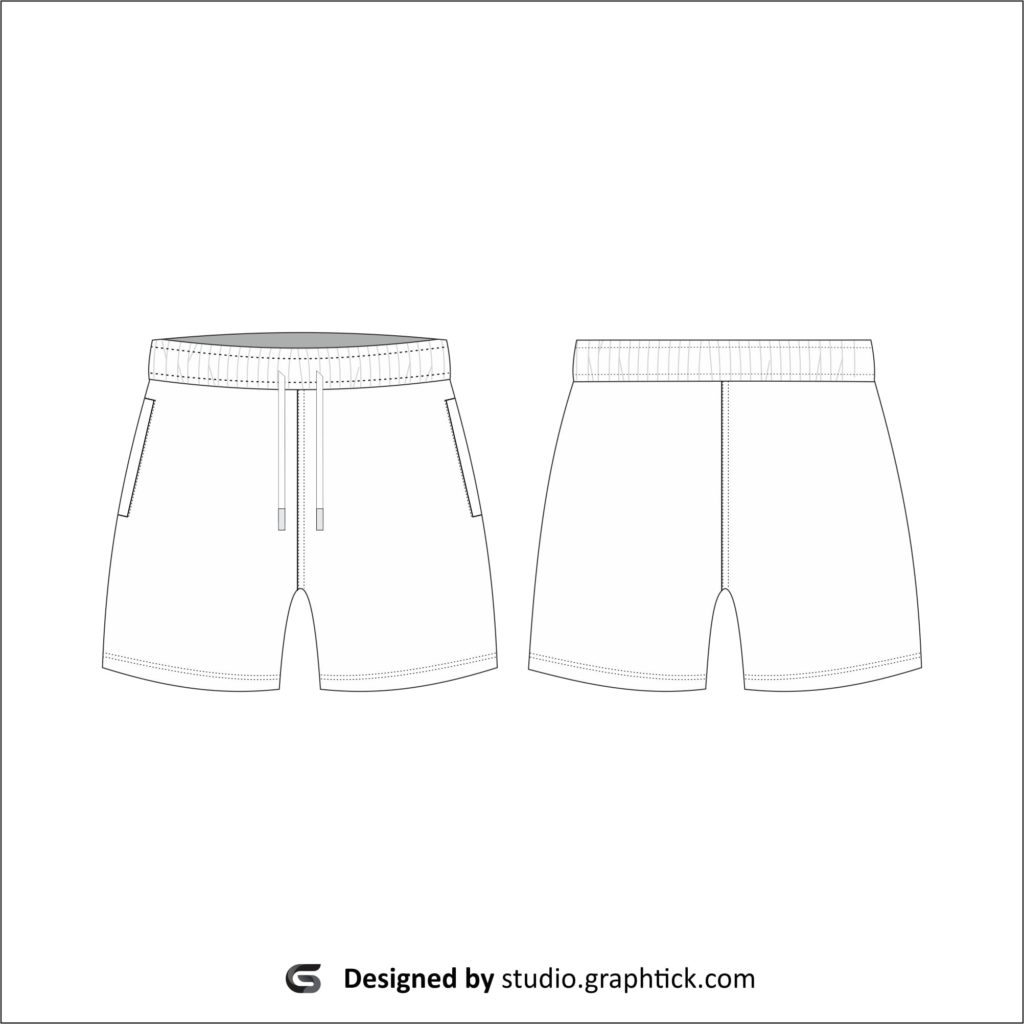 Men’s shorts vector template - Graphtick-Studio