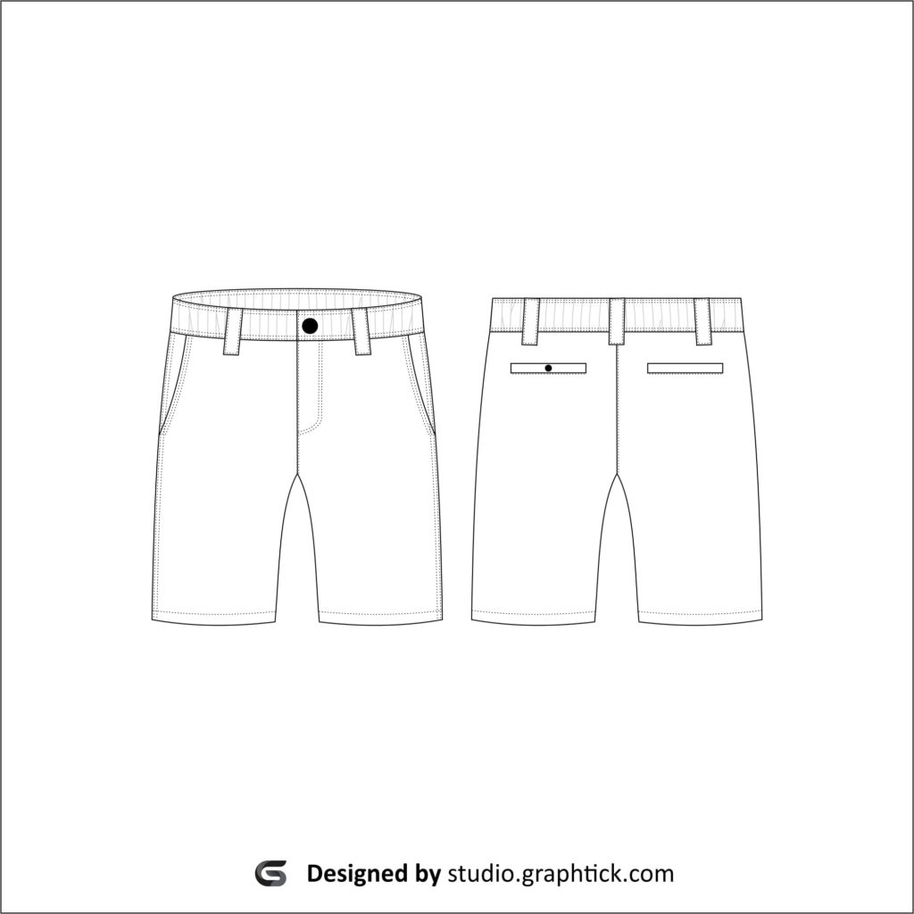 Men’s shorts vector template GraphtickStudio