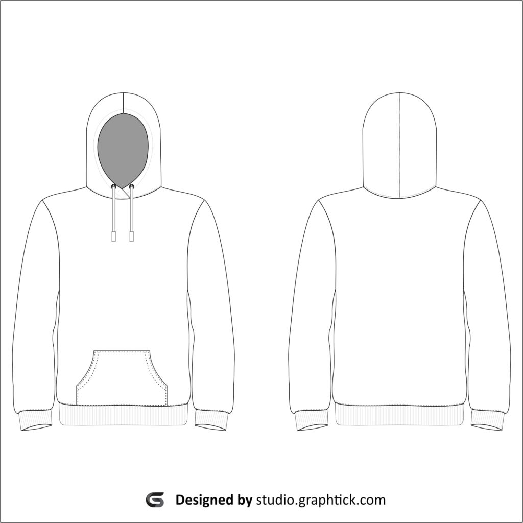 Mens pullover hoodie vector template - Graphtick-Studio