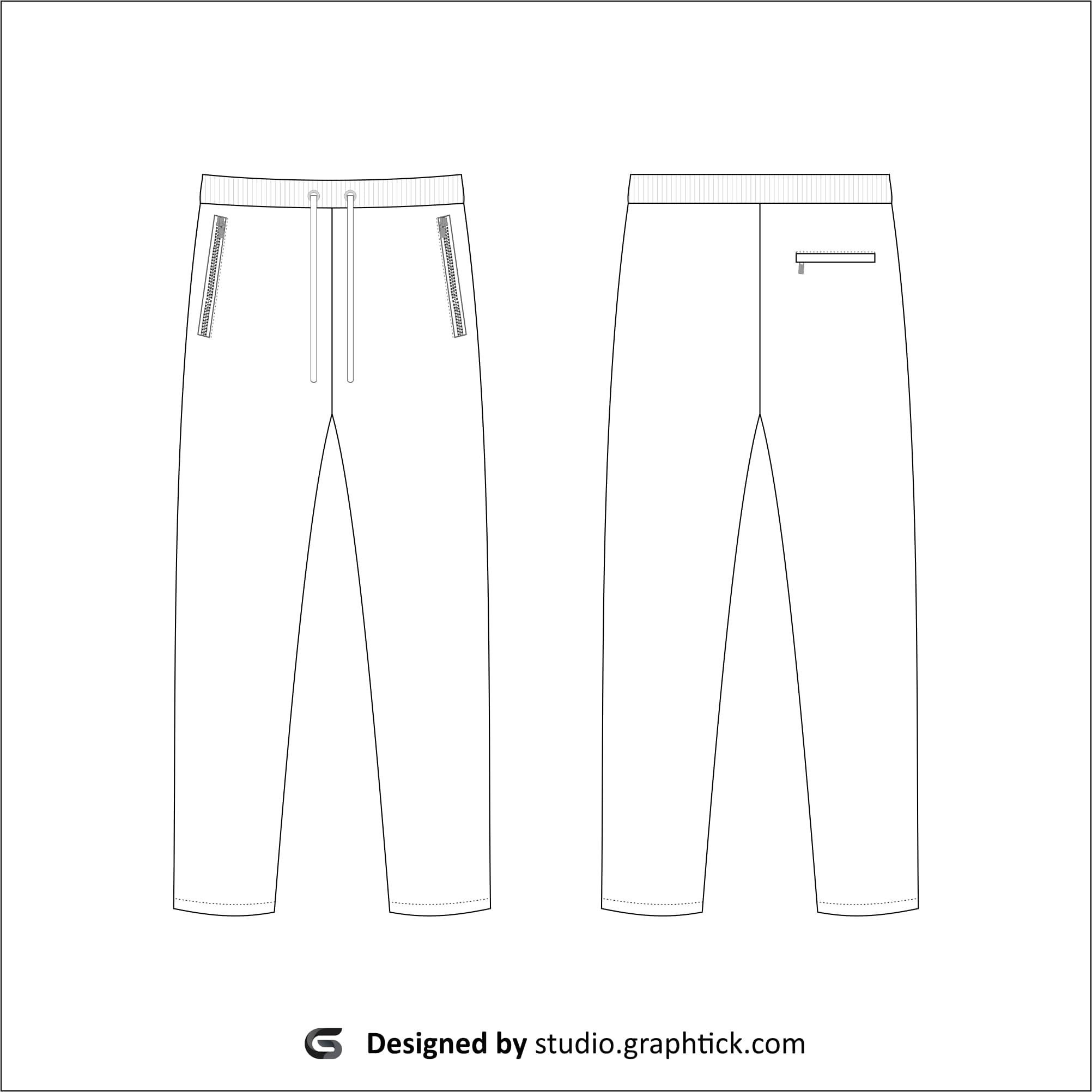 Mens trouser vector template - Graphtick-Studio