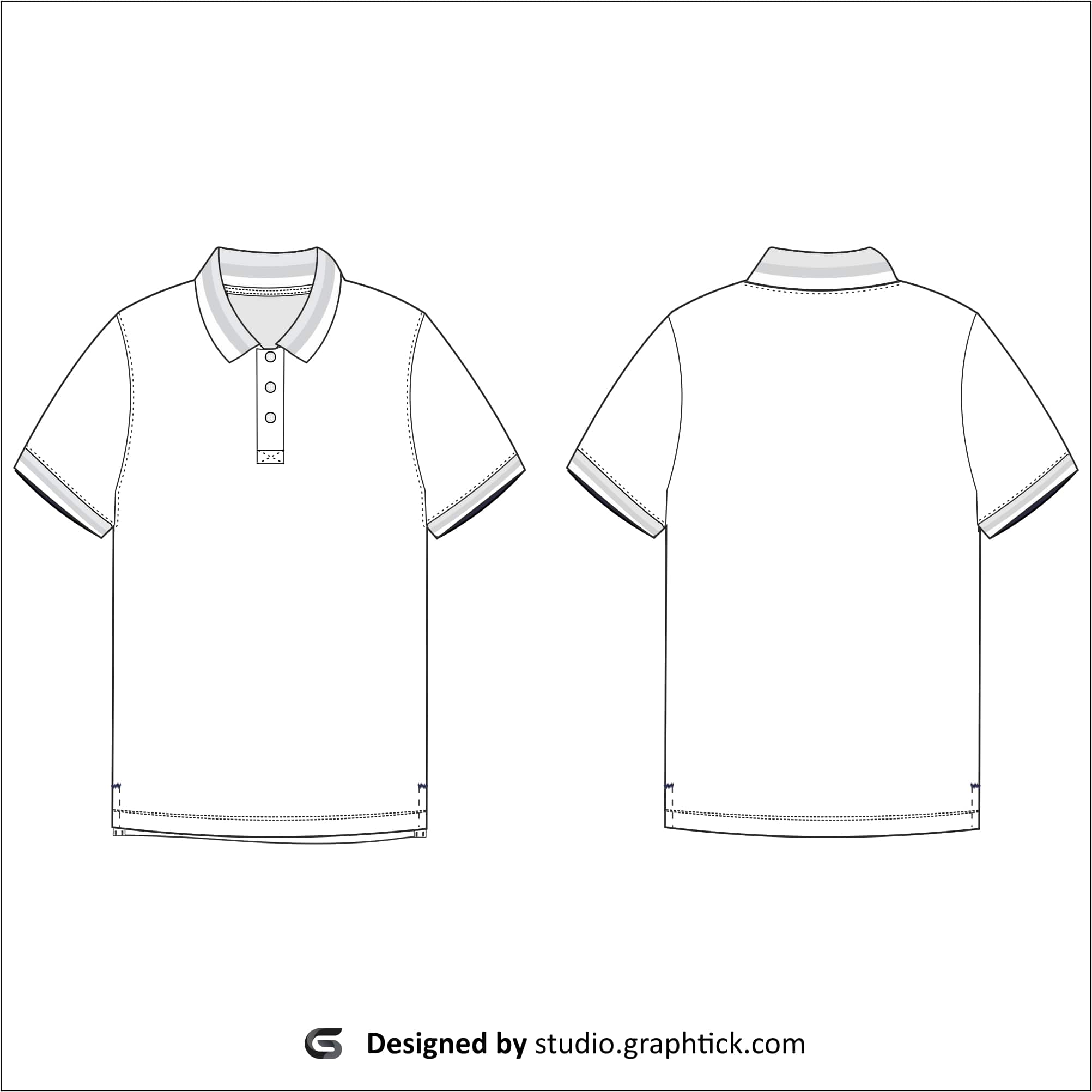 Polo t-shirt design template. Front and back. Technical sketch unisex t  shirt Stock Vector | Adobe Stock