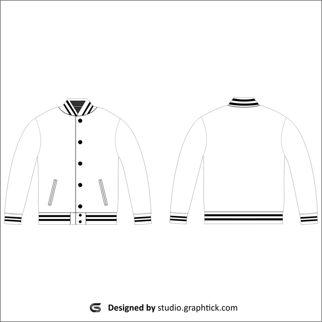 Versity jacket vector template - Graphtick-Studio