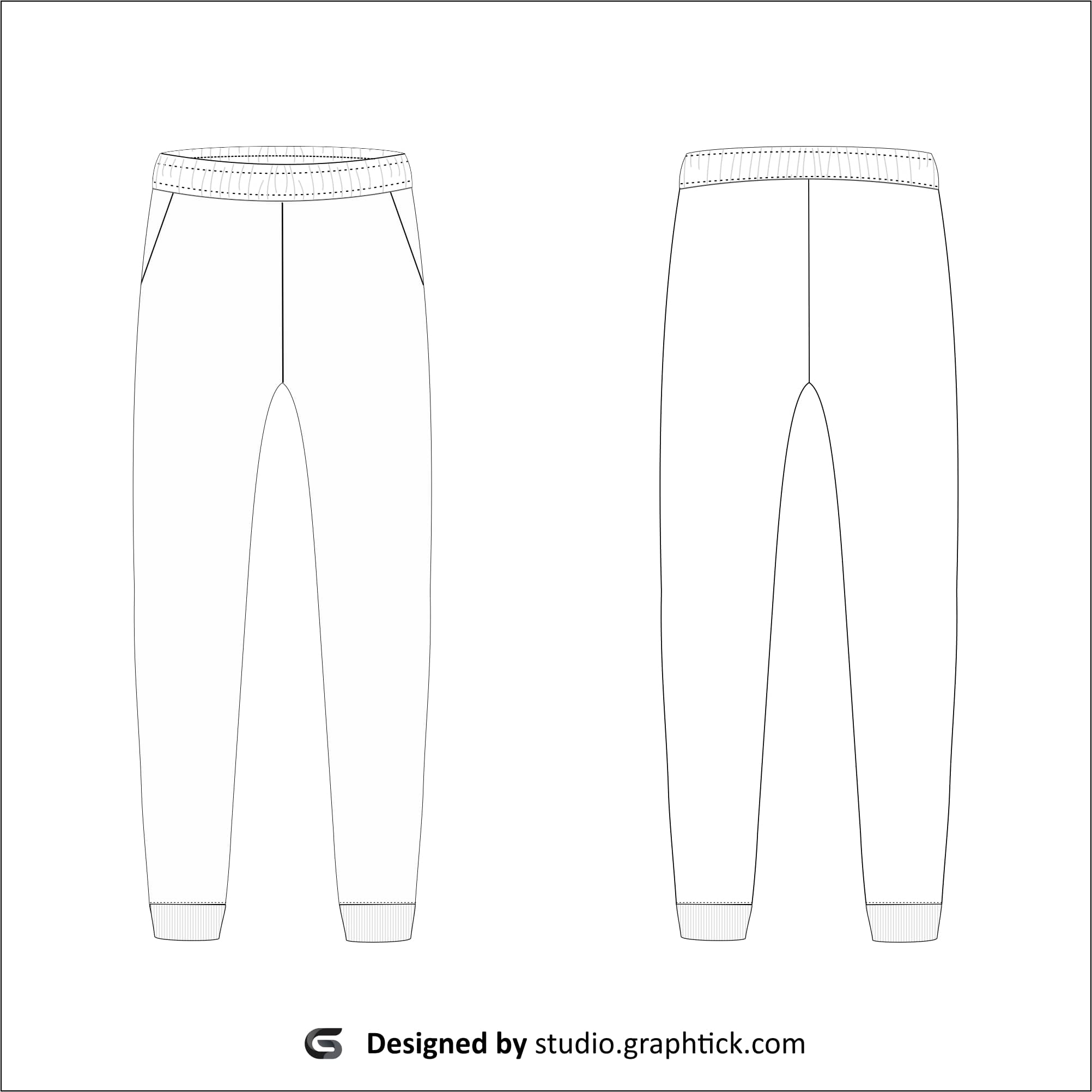 Sweat pants vector template - Graphtick-Studio