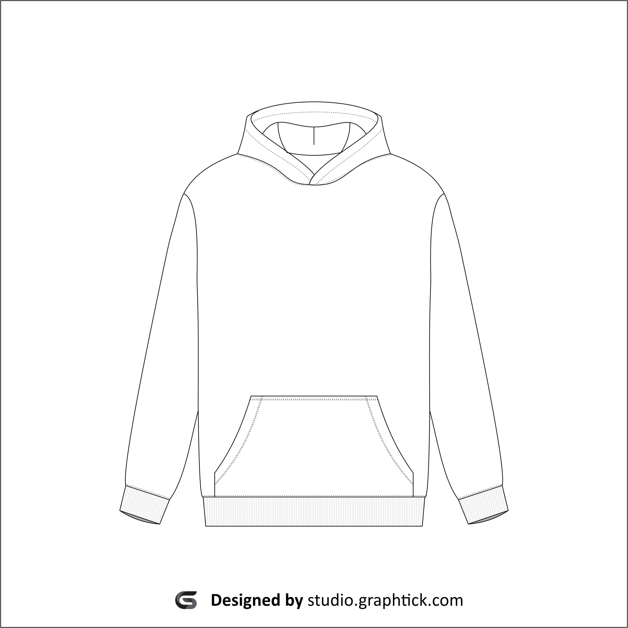 Pullover hoodie vector template - Graphtick-Studio