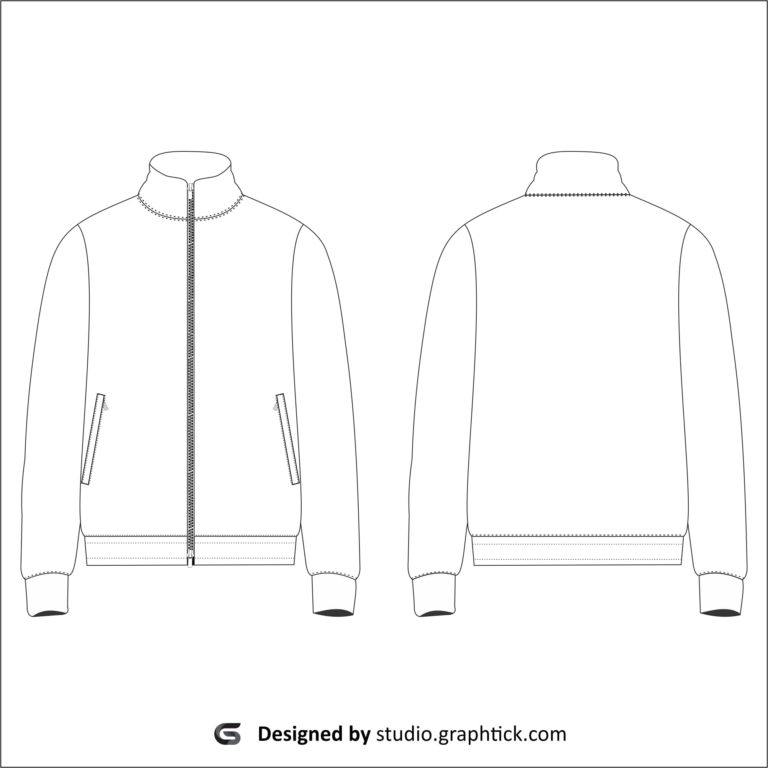 Men's track jacket vector template - Graphtick-Studio