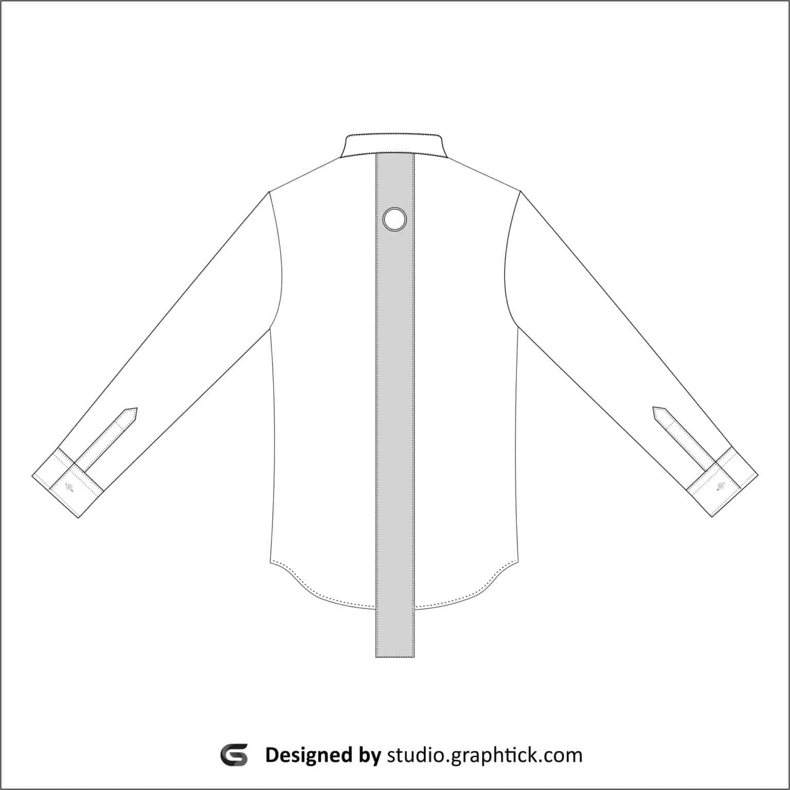 Full sleeve button down shirt vector template GraphtickStudio