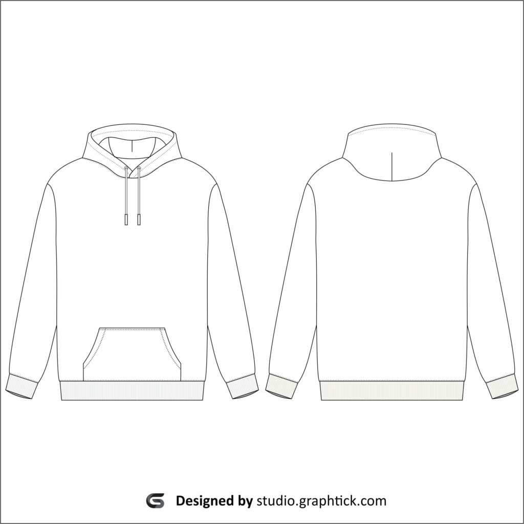 Pullover hoodie vector template - Graphtick-Studio