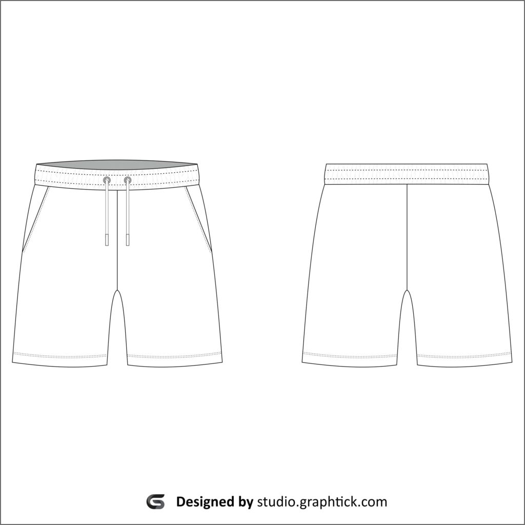 Men's sweat shorts vector template - Graphtick-Studio