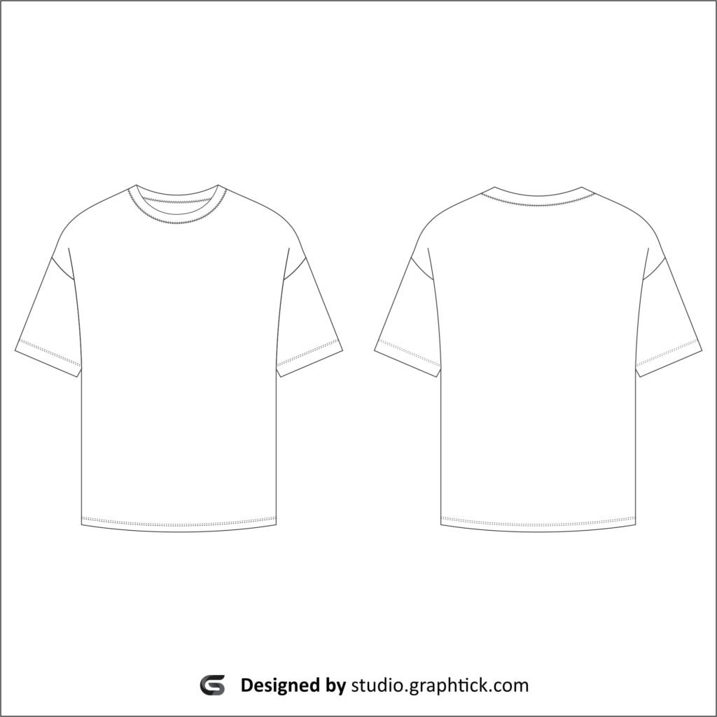 Oversized t-shirt vector template - Graphtick-Studio