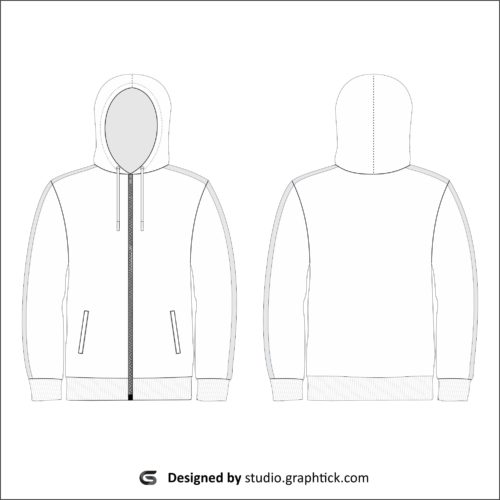 Zipper hoodie vector template - Graphtick-Studio