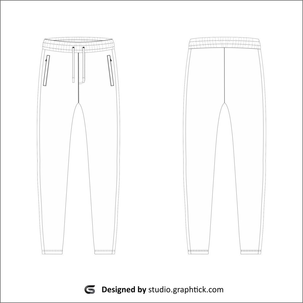 Paneled jogger vector template - Graphtick-Studio